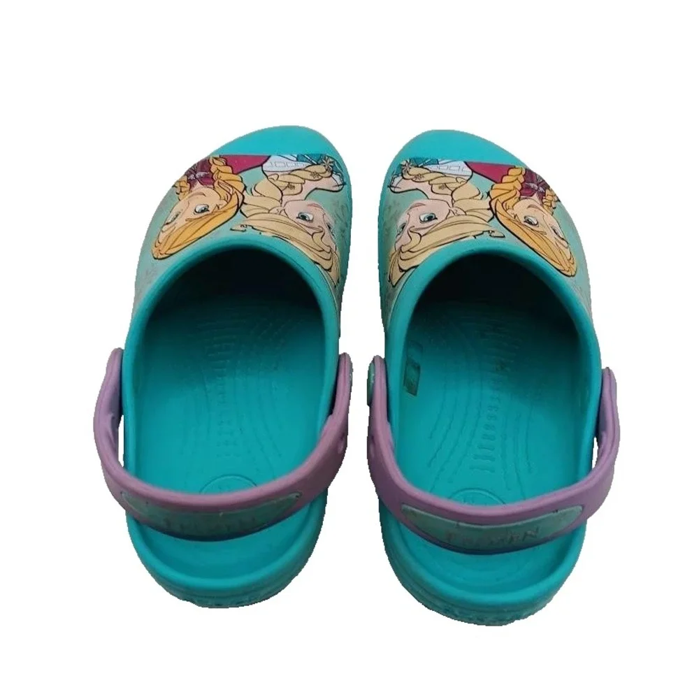 Disney Frozen Crocs Shoes Girls‎ Size C13 Blue Purple Elsa Anna Slip On Comfort